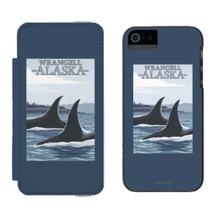 Funda Cartera Para iPhone 5 Watson Ballenas #1 - Wrangell, Alaska de la orca