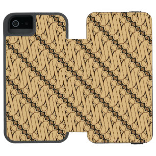 Funda Cartera Para iPhone 5 Watson Batik Parang, Patrón Indonesio, Javanés, Étnico