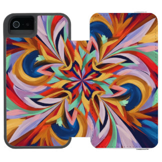 Funda Cartera Para iPhone 5 Watson Bloom abstracto vibrante - Arte mural colorido