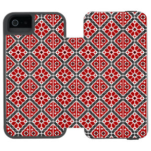 Funda Cartera Para iPhone 5 Watson Bordado étnico eslavo, tradicional balcánico