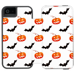 Funda Cartera Para iPhone 5 Watson Calabazas y murciélagos de Halloween, truco o truc