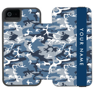 Funda Cartera Para iPhone 5 Watson Camuflaje Azul Nieve de Invierno Personaliza tu no