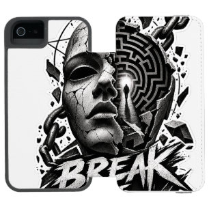 Funda Cartera Para iPhone 5 Watson Cartera gráfica monocroma con estilo Break The Pat