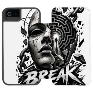 Funda Cartera Para iPhone 5 Watson Cartera gráfica monocroma con estilo Break The Pat