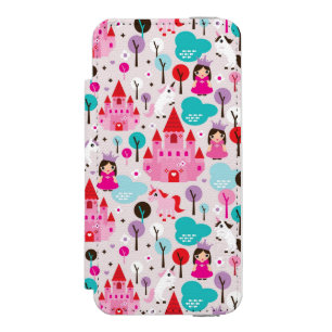 Funda Cartera Para iPhone 5 Watson castillo y unicornio de la princesa de los niños