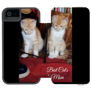 Funda Cartera Para iPhone 5 Watson Cats , Photo Text, Cat Mom , iPhone 6 Wallet Case