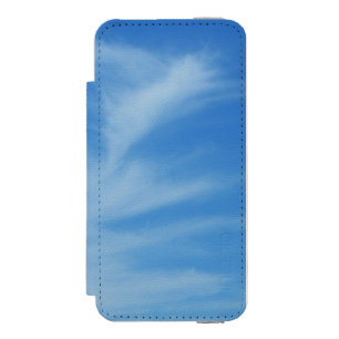 Funda Cartera Para iPhone 5 Watson Cielo azul con nubes blancas Foto abstracta de la