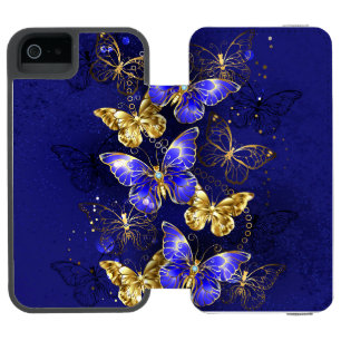 Funda Cartera Para iPhone 5 Watson Composición con mariposas de zafiro