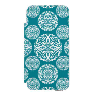 Funda Cartera Para iPhone 5 Watson Copo de nieve floral del invierno