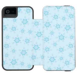Funda Cartera Para iPhone 5 Watson Copos de nieve, hielo azul, helados de nieve, niev
