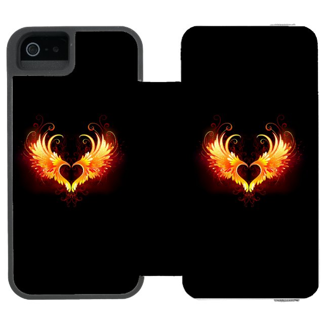 Funda Tipo Cartera Para iPhone De Incipio Corazón de Fuego Ángel con Alas (Folio abierto)