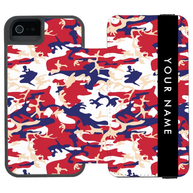 Funda Tipo Cartera Para iPhone De Incipio Día de la Independencia Camuflaje Su nombre Person (Folio abierto)