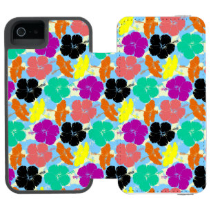 Funda Cartera Para iPhone 5 Watson diseño de patrones de flores coloridos