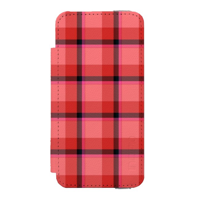 Funda Tipo Cartera Para iPhone De Incipio Diseño del tartán (Anverso)