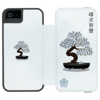 Funda Cartera Para iPhone 5 Watson Diseño gráfico del árbol de floración de bonsai fl