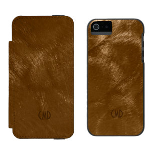 Funda Cartera Para iPhone 5 Watson Diseño metálico de cobre marrón pinchado de acero