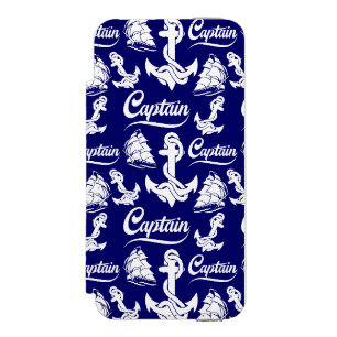 Funda Cartera Para iPhone 5 Watson Diseño Náutico Ancla Barco de Vela Capitán