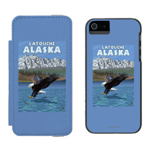 Funda Cartera Para iPhone 5 Watson Eagle calvo que se zambulle - Latouche, Alaska