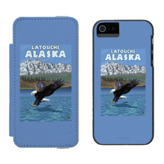 Funda Cartera Para iPhone 5 Watson Eagle calvo que se zambulle - Latouche, Alaska