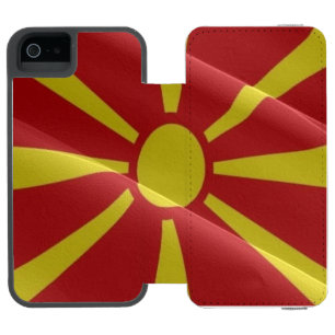 Funda Cartera Para iPhone 5 Watson El agitar de la bandera de Macedonia del norte -