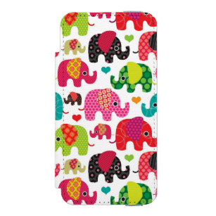 Funda Cartera Para iPhone 5 Watson el elefante retro embroma el papel pintado del