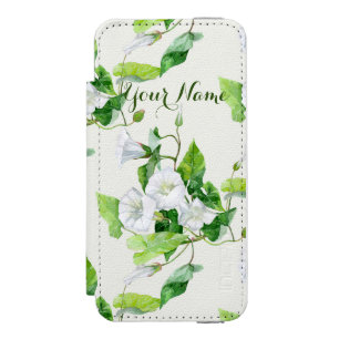 Funda Cartera Para iPhone 5 Watson Enredadera flor blanca  