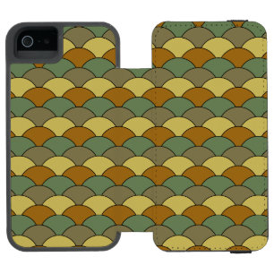 Funda Cartera Para iPhone 5 Watson Escamas de dragón, abanicos, olas, Seigaiha, Camuf
