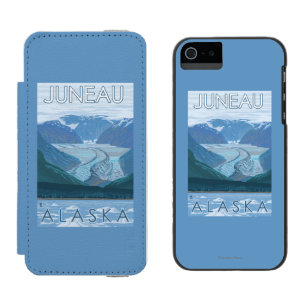 Funda Cartera Para iPhone 5 Watson Escena del glaciar - Juneau, Alaska
