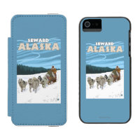 Escena Sledding del perro - Seward, Alaska