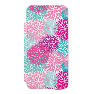 Funda Cartera Para iPhone 5 Watson Estampado de flores brillante 2