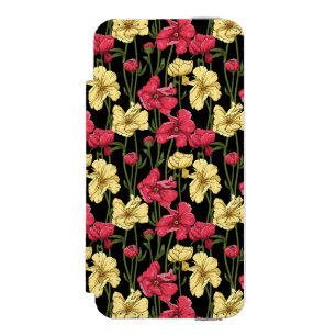 Funda Cartera Para iPhone 5 Watson Estampado de flores elegante 2
