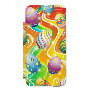 Funda Cartera Para iPhone 5 Watson Feliz Pascua Huevos Patrón Festivo