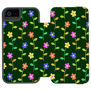 Funda Cartera Para iPhone 5 Watson Flores Coloridas, Patrón Floral, Verdor, Boho