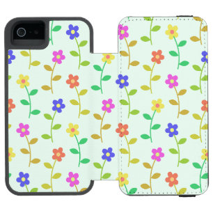 Funda Cartera Para iPhone 5 Watson Flores Coloridas, Patrón Floral, Verdor, Boho