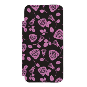 Funda Cartera Para iPhone 5 Watson Fondo color de rosa floral