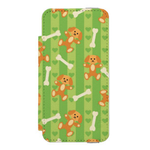 Funda Cartera Para iPhone 5 Watson fondo con los perros y los huesos