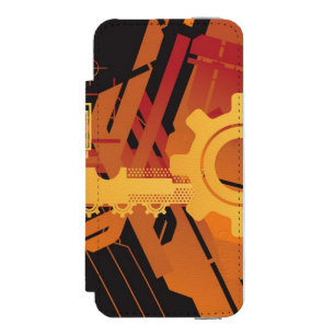 Funda Cartera Para iPhone 5 Watson Fondo de semitono técnico