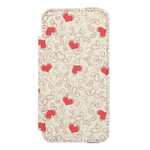 Funda Cartera Para iPhone 5 Watson Fondo lindo de los corazones