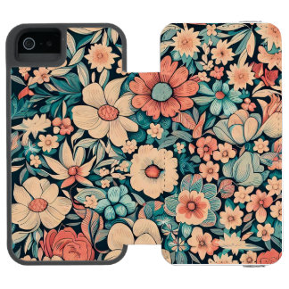 Funda Cartera Para iPhone 5 Watson Funda de almohada de flores bohemias