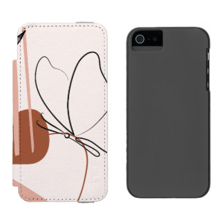 Funda Cartera Para iPhone 5 Watson Funda para portátil botánica abstracta moderna, mi