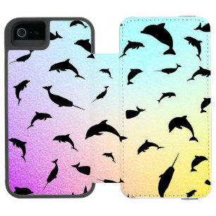 Funda Cartera Para iPhone 5 Watson Galaxia colorida gradiente de ballena de tiburón d
