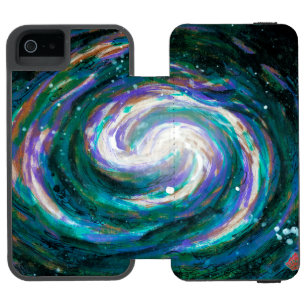 Funda Cartera Para iPhone 5 Watson Galaxia espiral en el espacio