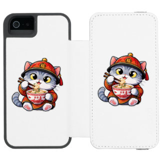 Funda Cartera Para iPhone 5 Watson Gato Japonés Trae Recuerdos de Casa