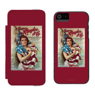 Funda Cartera Para iPhone 5 Watson George Ringler y poster de la cerveza del CO.