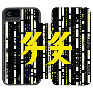 Funda Cartera Para iPhone 5 Watson Glossy Pink Donut with Dark Sprinkles