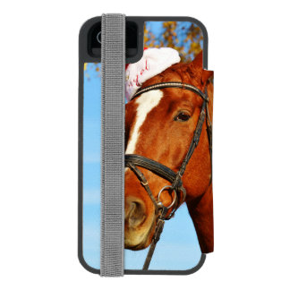 Funda Cartera Para iPhone 5 Watson Gorro divertido de Santa Claus caballo Navidad