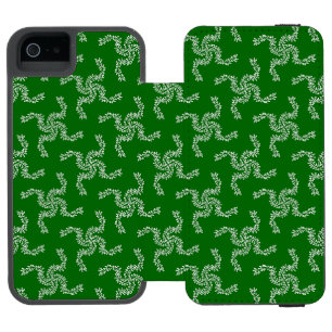 Funda Cartera Para iPhone 5 Watson Guirnalda de Navidad Verde, Decoración de Navidad
