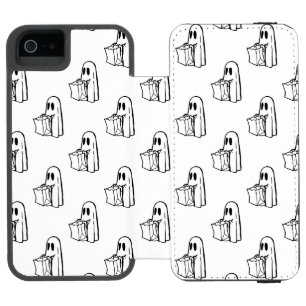 Funda Cartera Para iPhone 5 Watson Halloween, Fantasma Blanco Lindo, Truco o Trato, B