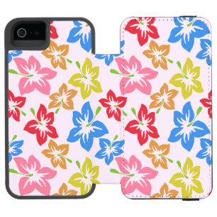 Funda Cartera Para iPhone 5 Watson Hibisco Colorido, Patrón De Flores