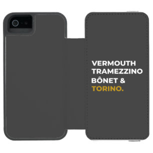 Funda Cartera Para iPhone 5 Watson Iconos gastronómicos de Turín: Vermú, Tramezzino, 